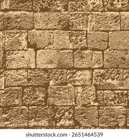 Vetor padrão sem emenda ou fundo com parede de tijolo realista, pedra. Sobre a construção, serviços funerários. Rocha velha com buracos. Papel de parede, azulejo, tecido, lápide, memorial. Sem ai
