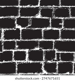 Vector seamless pattern or background with realistic brick wall, stone. On the theme of construction, funeral services. Old shell rock with holes. Wallpaper, tile, fabric, tombstone,  memorial. No ai