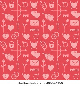 Vector seamless pattern background with romantic love icons 1
