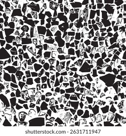 vector seamless pattern background or texture wall with fragments of ancient clay and porcelain plates, cups, amphoras. Suitable for decorating fabric, wrapping paper, wallpaper. No AI used