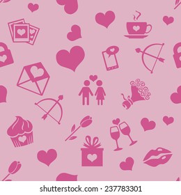 Vector Seamless Pattern Background for Valentines Day