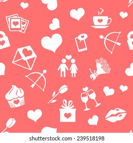 Vector Seamless Pattern Background for Valentines Day