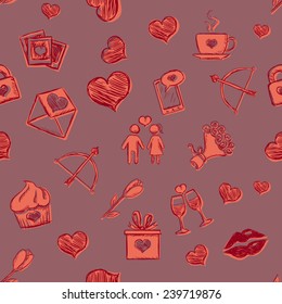 Vector Seamless Pattern Background for Valentines Day