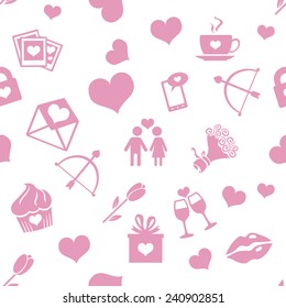 Vector Seamless Pattern Background for Valentines Day