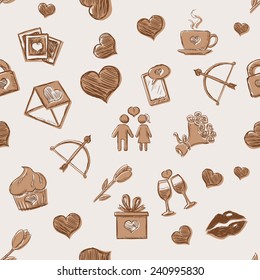 Vector Seamless Pattern Background for Valentines Day