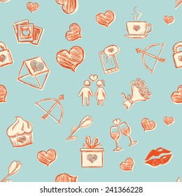 Vector Seamless Pattern Background for Valentines Day
