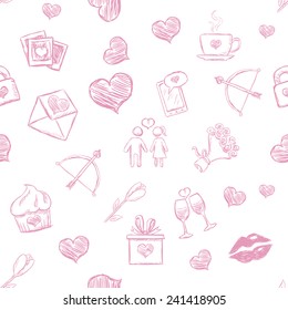 Vector Seamless Pattern Background for Valentines Day