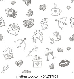 Vector Seamless Pattern Background for Valentines Day