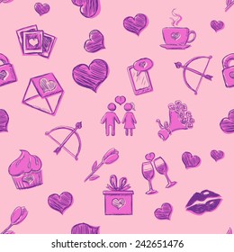 Vector Seamless Pattern Background for Valentines Day