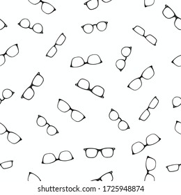 Vector Seamless Pattern Background or Wallpaper, Glasses Themed