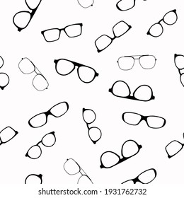 Fondo de patrón sin foco vectorial o papel tapiz, tema de lentes