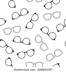 Vector Seamless Pattern Background or Wallpaper, Glasses Themed