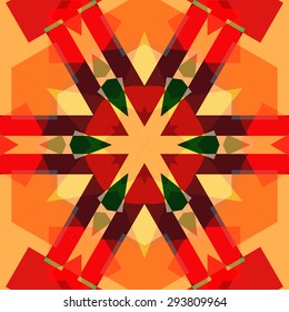 Vector seamless pattern backgroundgeometrical shapes and multiple color. Illustration with high contrast. Kaleidoscope backdrop. Modern banner design template, vector illustration. 