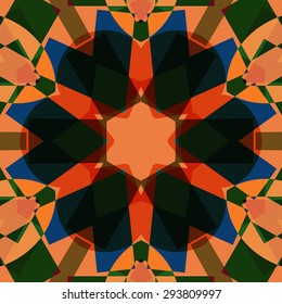 Vector seamless pattern backgroundgeometrical shapes and multiple color. Illustration with high contrast. Kaleidoscope backdrop. Modern banner design template, vector illustration. 
