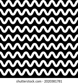 Vector seamless pattern backgrounds white curly lines or curves pattern isolated on black background abstract texture for fabric Bag clothes or basket Fashion design with lines and colors