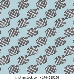 vector seamless pattern bag hand drawing doodle style abstract isolated on blue background