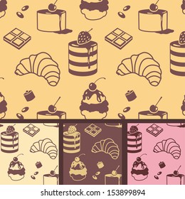 vector seamless pattern with bake and sweets