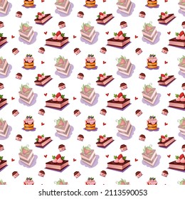 vector seamless pattern of baking elements for use as backgrounds and surfaces