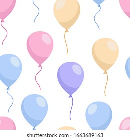 Vector seamless pattern of balloons. Graphic element. Decoration for  birthday