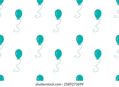 Vector seamless pattern with balloons on a white background. Birthday Wrapping Paper Printing