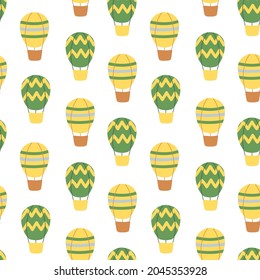 Vector seamless pattern of balloons with patterns for printing on fabric, clothing, gift paper, packaging, etc. An illustration in the Scandinavian style for children's interiors.