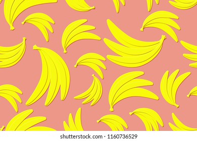 Vector seamless pattern of the banana. Blooming dahlia background