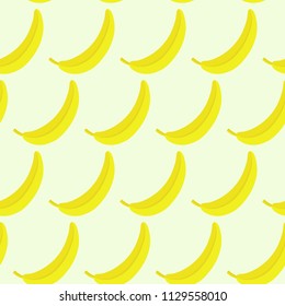 Vector seamless pattern with banana. Colorful summer background. Food backdrop for restaurant or cafe menu, design banner, wrapping paper, wallpaper, print for clothes for boys and girls.