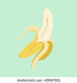 Vector seamless pattern with banana. Hand drawn illustration.