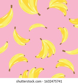 Vector seamless pattern of bananas.  Banana background.