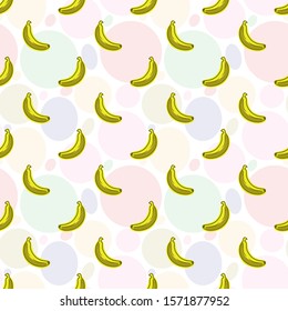 Vector seamless pattern with bananas; juicy background for fabric, wrapping paper, wallpaper, textile, package, web design.