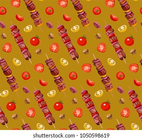Vector seamless pattern barbecue