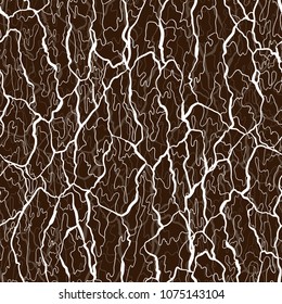 Vector seamless pattern of bark texture. Wood natural structure.