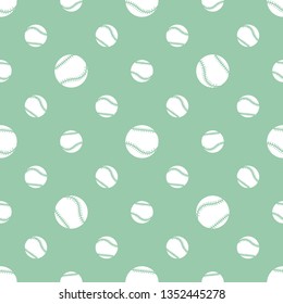 Vector seamless pattern with baseball balls. Sports background. Design for banner, poster or print.