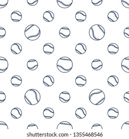 Vector seamless pattern with baseball balls. Sports background. Design for banner, poster or print.