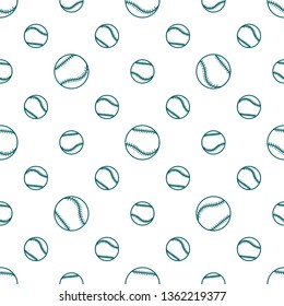 Vector seamless pattern with baseball balls. Sports background. Design for banner, poster or print.