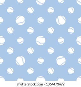 Vector seamless pattern with baseball balls. Sports background. Design for banner, poster or print.