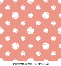 Vector seamless pattern with baseball balls. Sports background. Design for banner, poster or print.