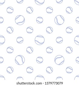 Vector seamless pattern with baseball balls. Sports background. Design for banner, poster or print.