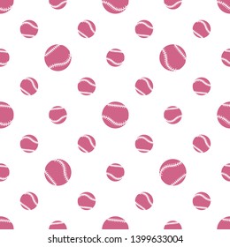 Vector seamless pattern with baseball balls. Sports background. Design for banner, poster or print.