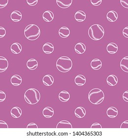 Vector seamless pattern with baseball balls. Sports background. Design for banner, poster or print.
