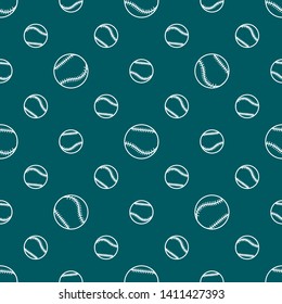 Vector seamless pattern with baseball balls. Sports background. Design for banner, poster or print.