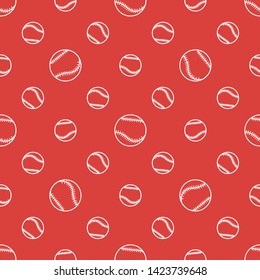 Vector seamless pattern with baseball balls. Sports background. Design for banner, poster or print.