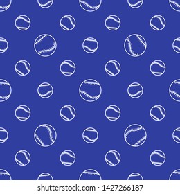 Vector seamless pattern with baseball balls. Sports background. Design for banner, poster or print.