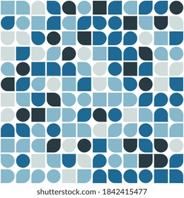 Vector seamless pattern with basic geometric shapes. Abstract multicolor mosaic template