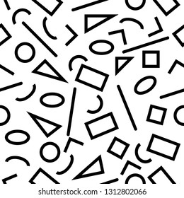 Vector Seamless Pattern Basic Shape Black Background

