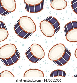 Vector Seamless Pattern Bass Drums Percussion Stock Vector (Royalty ...