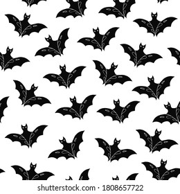 Vector seamless pattern with bats. Halloween seamless pattern vector. Decoration print for wrapping, wallpaper, fabric.