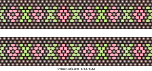 Vector seamless pattern of beads