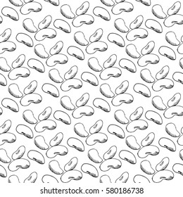 vector seamless pattern with beans