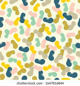 vector seamless pattern with beans. Withe background